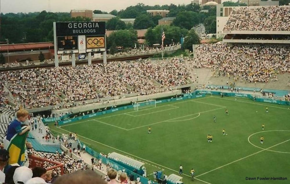 Although UGA doesn't have a men's soccer program, international matches were played at Sanford Stadium during the 1996 Summer Olympics. (UGA Football file)
