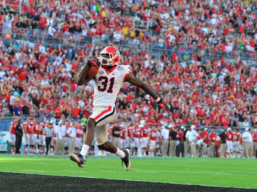 Georgia senior wide receiver Chris Conley in a game against Kentucky. (Brant Sanderlin/AJC FILE)