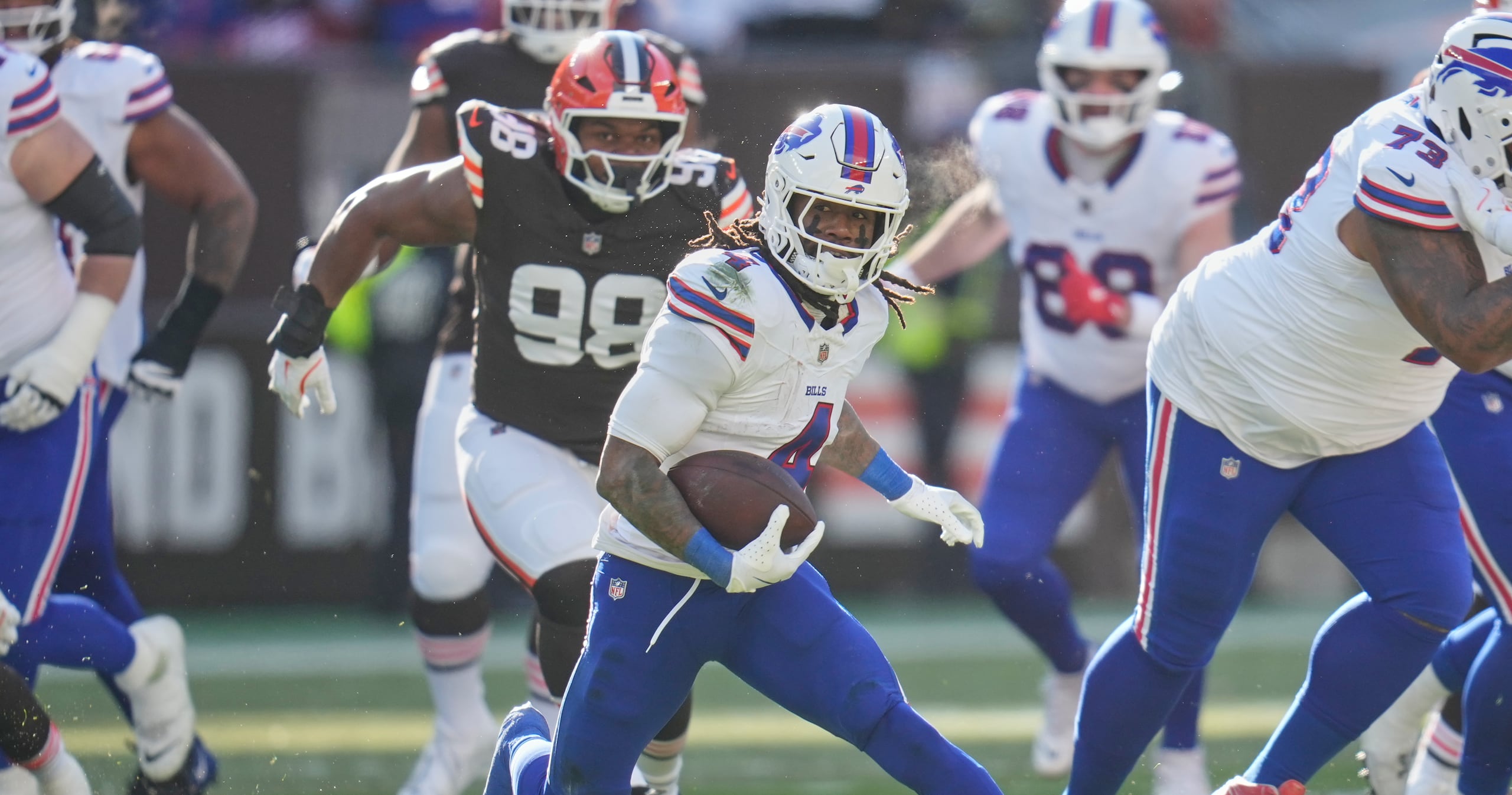 Former Georgia star James Cook takes over NFL rushing lead after 9th ...