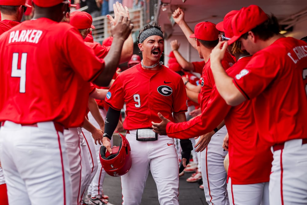 Shortstop Kolby Branch (center) spent the last three years with Georgia after transferring from Baylor. (Conor Dillon/UGAAA)