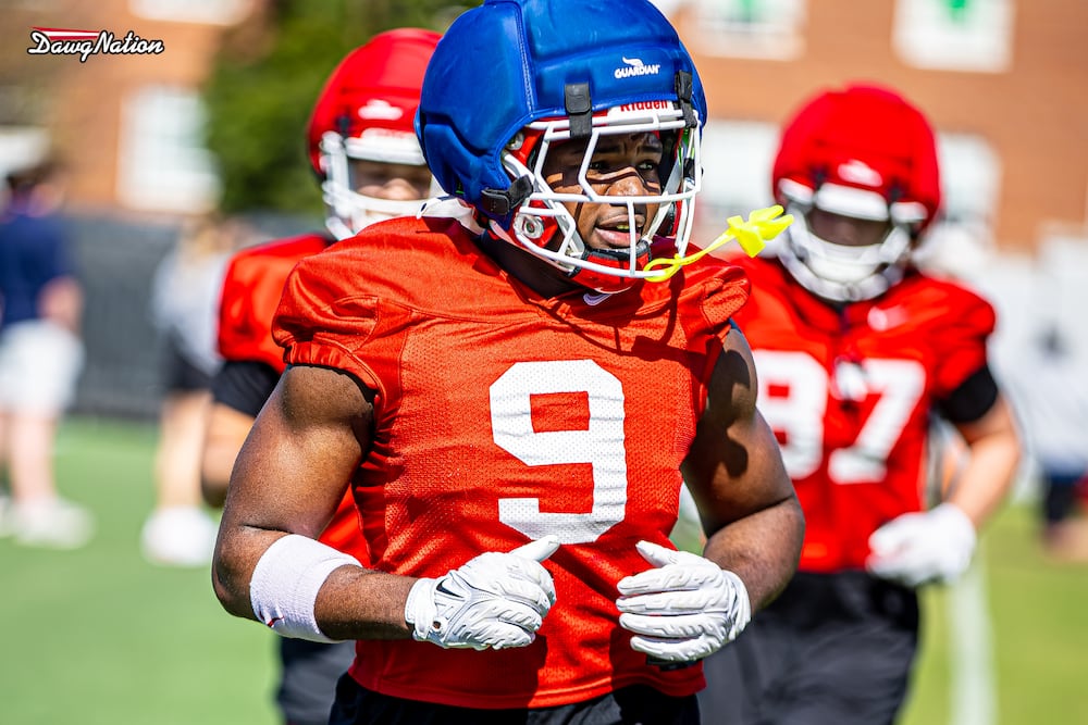 Ethan Barbour takes part in the second day of spring practice in Athens, Georgia, on Thursday, March 19, 2026. (DawgNation staff photo)
