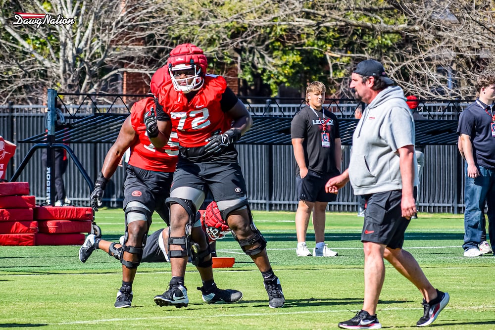 Ekene Ogboko is expected to be Georgias left tackle of the future, but he may end up playing his way into the offensive line rotation this fall. (DawgNation)