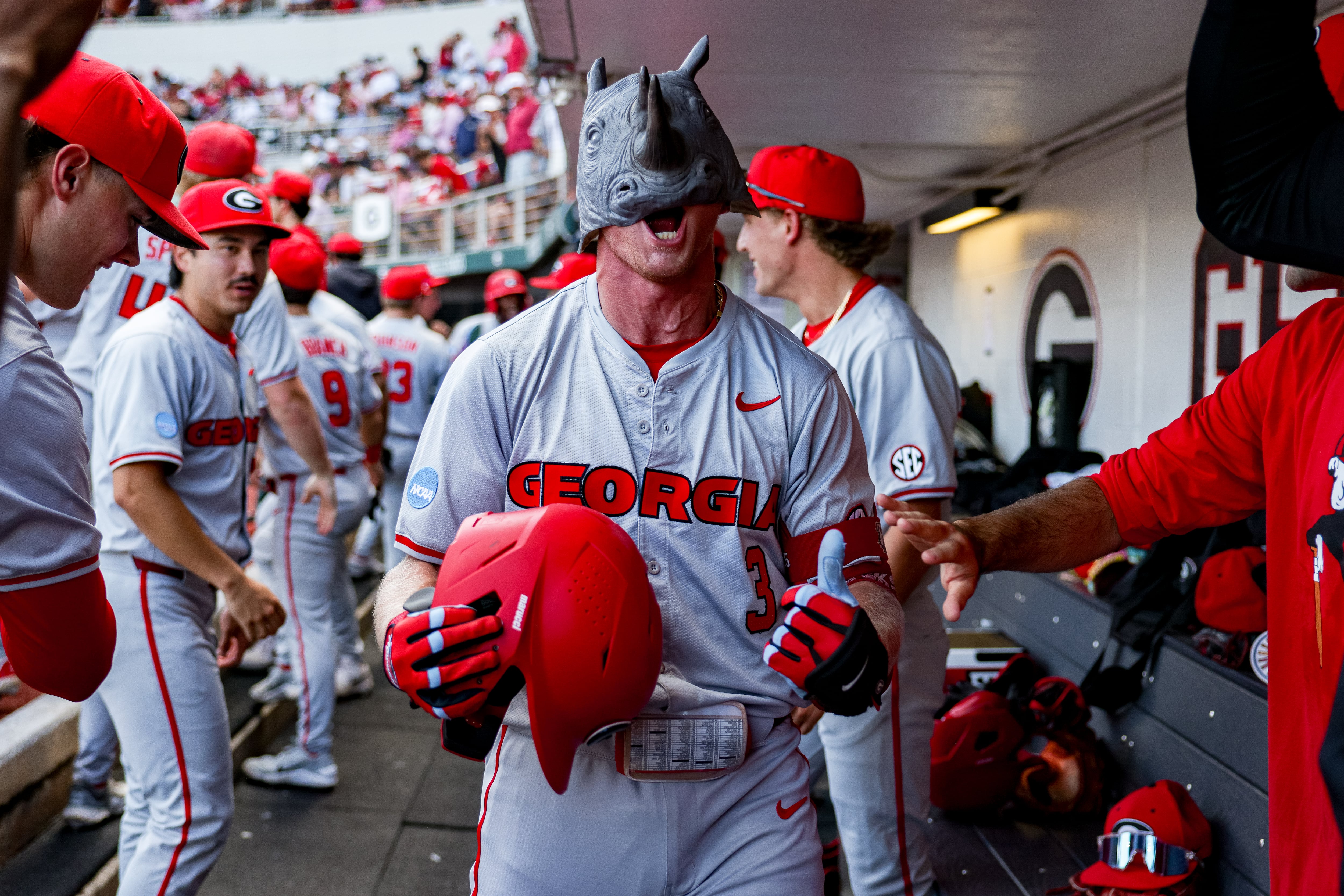 Rhino. Byrd ... and a dog: The trio making an impact on Georgia’s run to Omaha