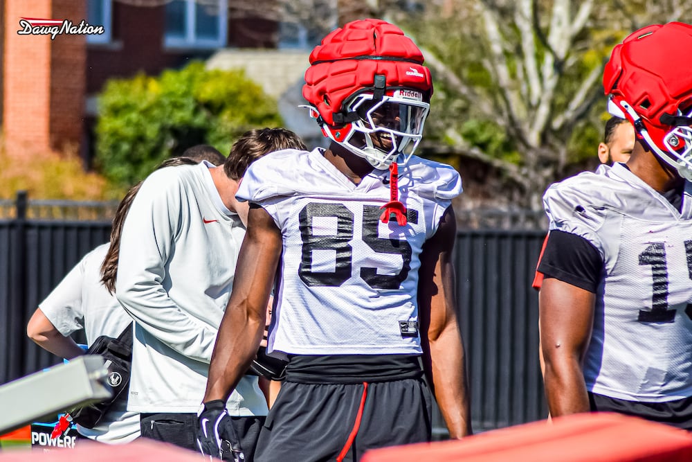 Chase Linton takes part in the second day of spring practice on Thursday, March 19, 2026, in Athens. (DawgNation)