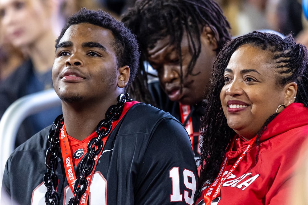 4-star South Pointe High School DL Seth Tillman is one of the top 150 overall prospects in the 2027 class. The South Carolina native has had Georgia among his top schools for some time. He's shown here in the stands at the Georgia-Texas game at Sanford Stadium on Saturday, November 15, 2025, in Athens, Georgia. (Jeff Sentell/DawgNation)