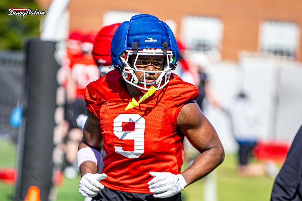 Ethan Barbour takes part in the second day of spring practice in Athens, Georgia, on Thursday, March 19, 2026. (DawgNation staff photo)