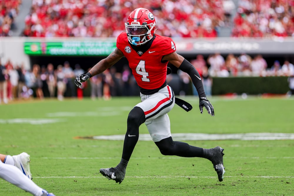 Georgia defensive back KJ Bolden during Georgia's game against Kentucky on Oct. 4, 2025. (Conor Dillon/UGAAA)